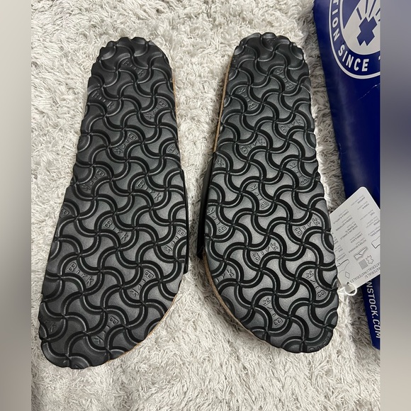 Birkenstock Madrid Birko-Flor Black Leather Slide Sandals Women's 38 / US 7 Shoe - Picture 10 of 10